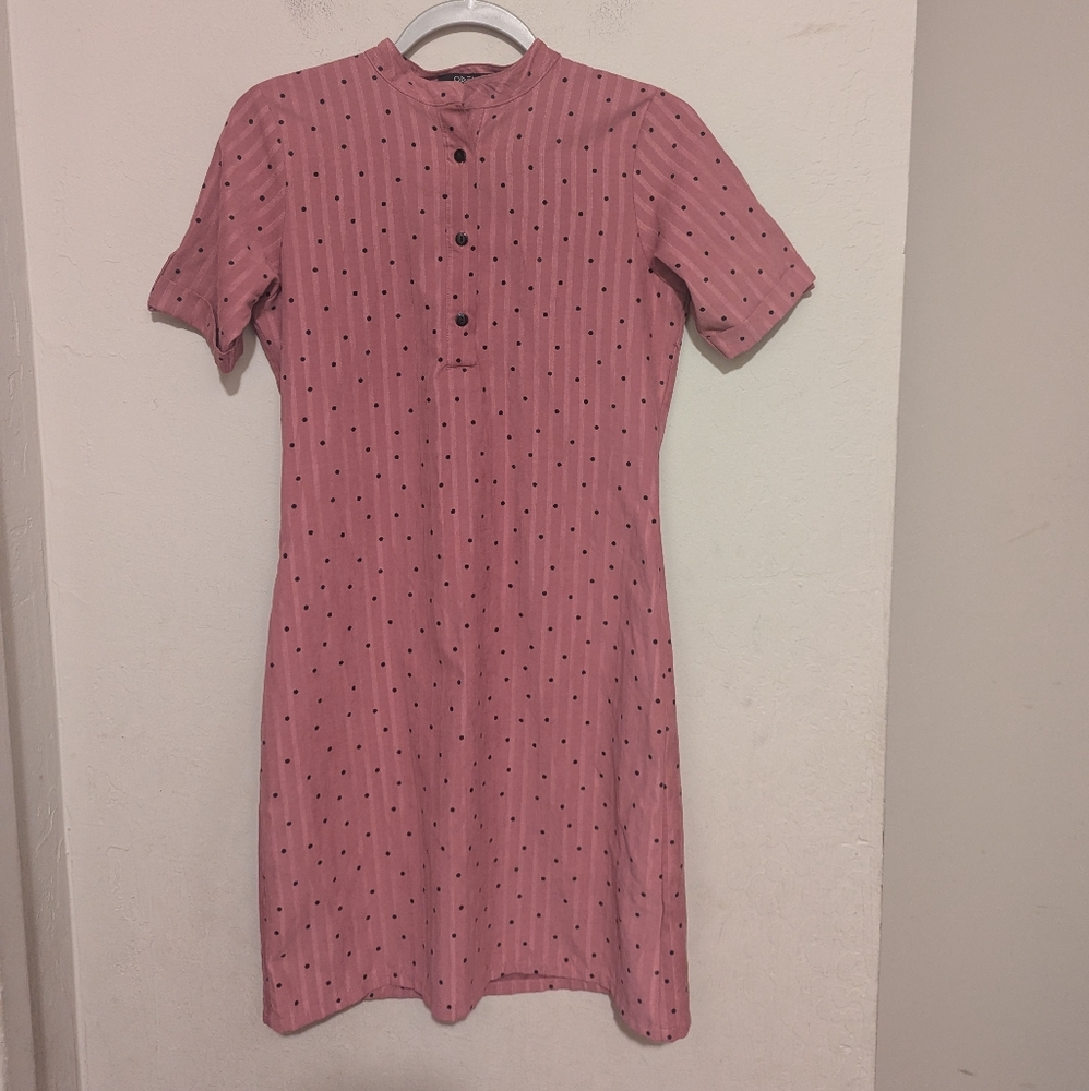 Odel Pink And Black Polkadot Dress Short Sleeve Size 4
